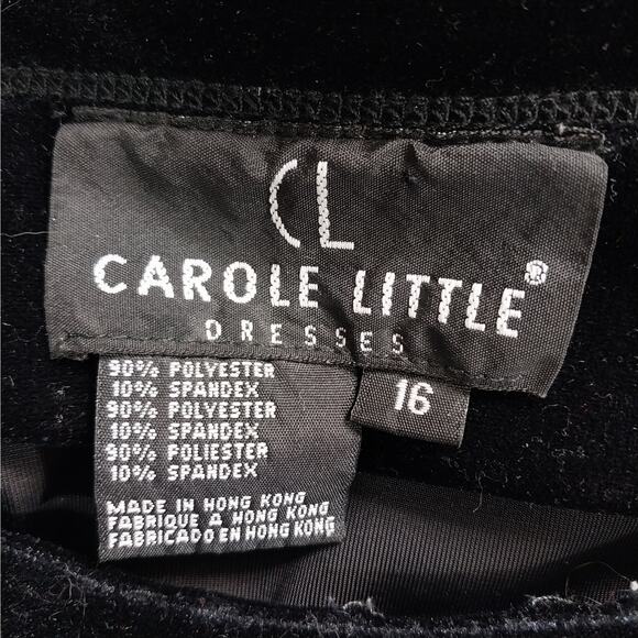 CAROLE LITTLE! YUMMY BLACK STRETCH VELVET, SHEER LACE EDGED TOP, SHIRT ! SZ 16 - Picture 6 of 8